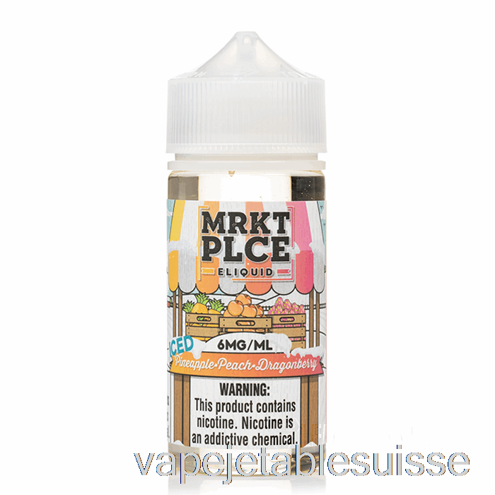 Vape Suisse Glace Ananas Pêche Dragonberry - Mrkt Plce - 100ml 6mg
